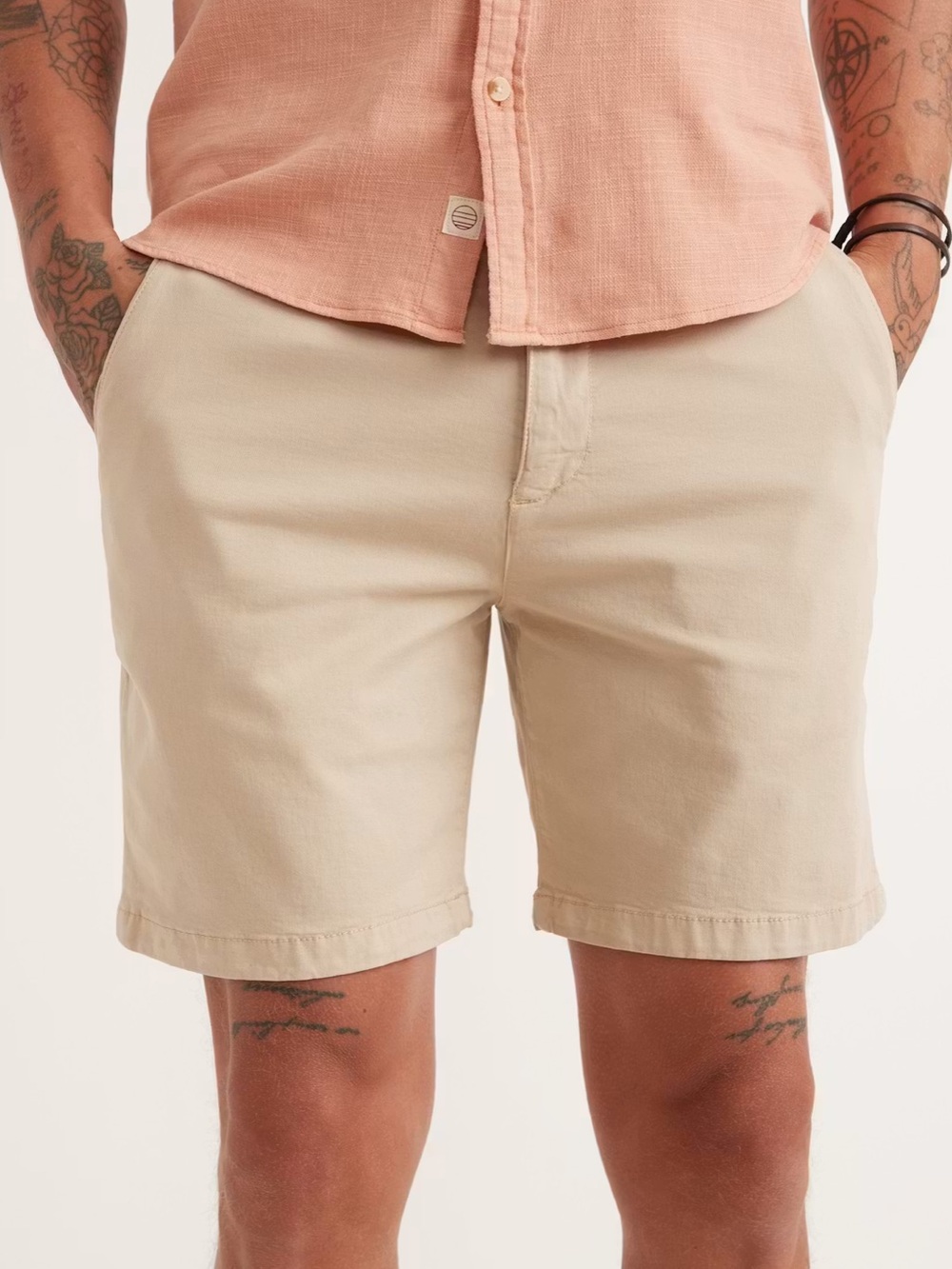 Marine Layer Organic Cotton Twill Casual Khaki Chino Short. Size 33
